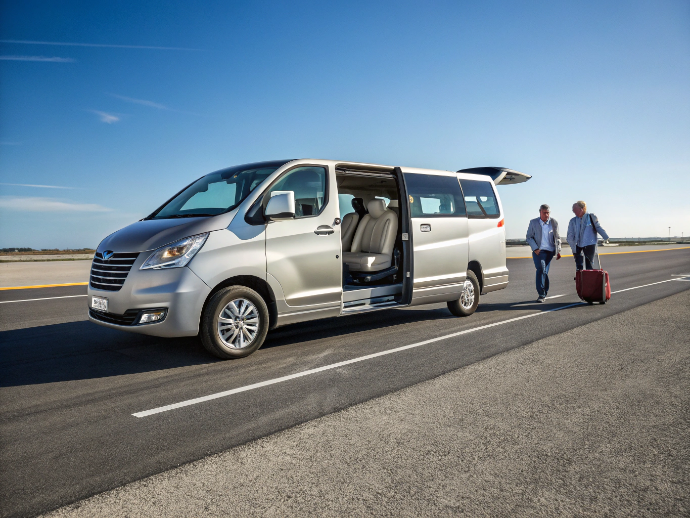 Exterior profile of a modern Hyundai H1 8-seater passenger shuttle van in Cape Town